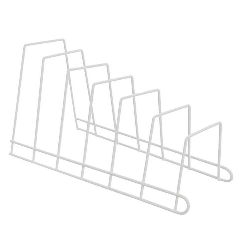 STOJAK NA POKRYWKI I TALERZE METALOWY BIAŁY 34X17X18,5 CM STOJAK NA POKRYWKI I TALERZE METALOWY BIAŁY 34X17X18,5 CM