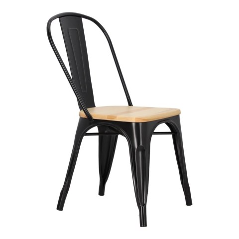 Krzesło Paris Wood czarne sosna naturalna Krzesło Paris Wood czarne sosna naturalna