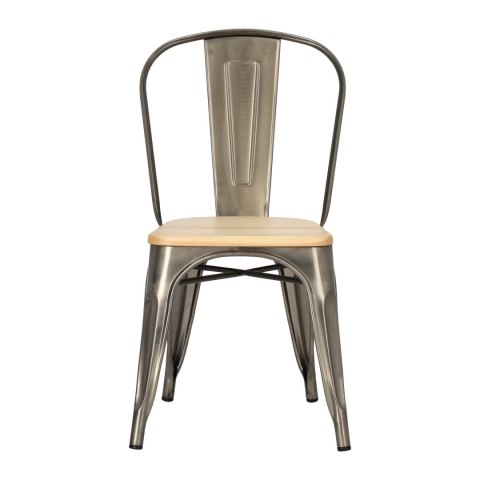 Krzesło Paris Wood metaliczne sosna naturalna Krzesło Paris Wood metaliczne sosna naturalna