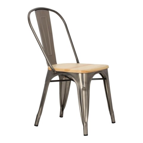 Krzesło Paris Wood metaliczne sosna naturalna Krzesło Paris Wood metaliczne sosna naturalna