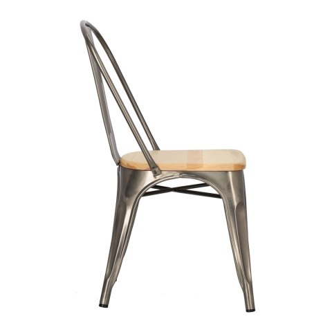 Krzesło Paris Wood metaliczne sosna naturalna Krzesło Paris Wood metaliczne sosna naturalna