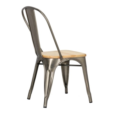 Krzesło Paris Wood metaliczne sosna naturalna Krzesło Paris Wood metaliczne sosna naturalna