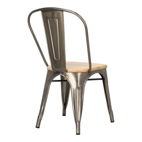Krzesło Paris Wood metaliczne sosna naturalna Krzesło Paris Wood metaliczne sosna naturalna