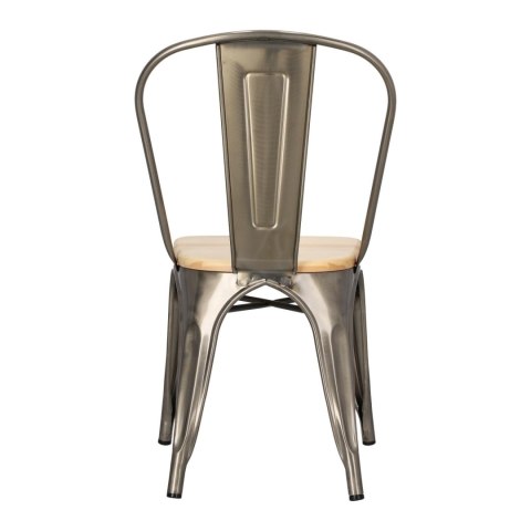 Krzesło Paris Wood metaliczne sosna naturalna Krzesło Paris Wood metaliczne sosna naturalna