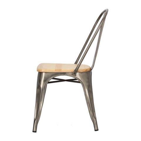 Krzesło Paris Wood metaliczne sosna naturalna Krzesło Paris Wood metaliczne sosna naturalna