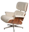 Fotel Vip biały/rosewood/srebrna baza Fotel Vip biały/rosewood/srebrna baza