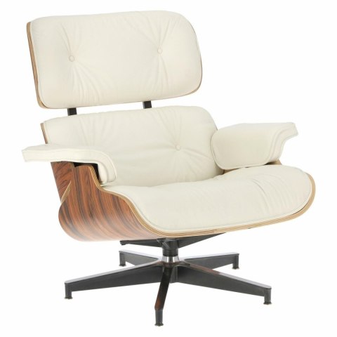 Fotel Vip z podnóżkiem biały/rosewood/ srebrna baza Fotel Vip z podnóżkiem biały/rosewood/ srebrna baza
