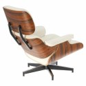 Fotel Vip z podnóżkiem biały/rosewood/ srebrna baza Fotel Vip z podnóżkiem biały/rosewood/ srebrna baza
