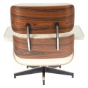 Fotel Vip z podnóżkiem biały/rosewood/ srebrna baza Fotel Vip z podnóżkiem biały/rosewood/ srebrna baza