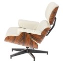 Fotel Vip z podnóżkiem biały/rosewood/ srebrna baza Fotel Vip z podnóżkiem biały/rosewood/ srebrna baza