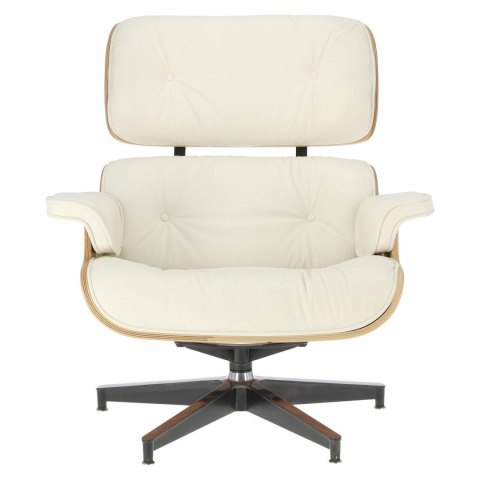 Fotel Vip z podnóżkiem biały/rosewood/ srebrna baza Fotel Vip z podnóżkiem biały/rosewood/ srebrna baza