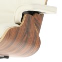 Fotel Vip z podnóżkiem biały/rosewood/ srebrna baza Fotel Vip z podnóżkiem biały/rosewood/ srebrna baza
