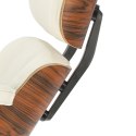 Fotel Vip z podnóżkiem biały/rosewood/ srebrna baza Fotel Vip z podnóżkiem biały/rosewood/ srebrna baza