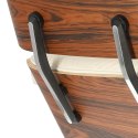 Fotel Vip z podnóżkiem biały/rosewood/ srebrna baza Fotel Vip z podnóżkiem biały/rosewood/ srebrna baza