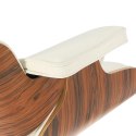 Fotel Vip z podnóżkiem biały/rosewood/ srebrna baza Fotel Vip z podnóżkiem biały/rosewood/ srebrna baza