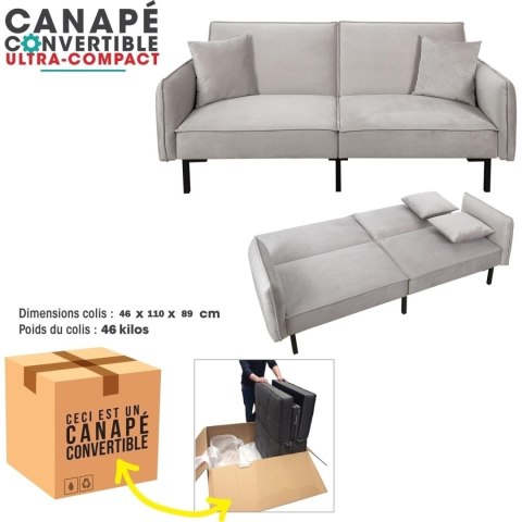 Sofa rozkładana Canif Velvet szara Sofa rozkładana Canif Velvet szara