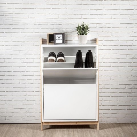 Szafka na buty Kopenhaga biała/naturalna Szafka na buty Kopenhaga biała/naturalna