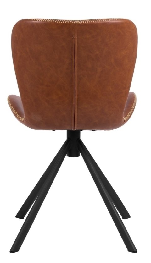 Krzesło Batilda Retro cross brandy /czarne Krzesło Batilda Retro cross brandy /czarne
