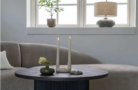 Świecznik ceramiczny na 2 świece beżowy Świecznik ceramiczny na 2 świece beżowy