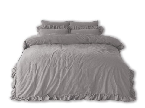 Pościel bawełniana OPAL GREY/160x200(P) STONEWASHED Pościel bawełniana OPAL GREY/160x200(P) STONEWASHED