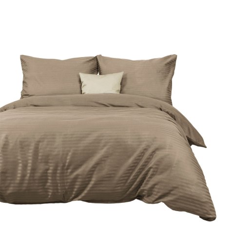 Pościel satyna bawełniana CIZGILI LIGHT BROWN/160x200 EXCLUSIVE Pościel satyna bawełniana CIZGILI LIGHT BROWN/160x200 EXCLUSIVE