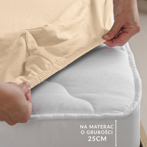 Prześcieradło jersey elastan z gumką 26 SAND/PIASKOWY/160x200x30 Prześcieradło jersey elastan z gumką 26 SAND/PIASKOWY/160x200x30