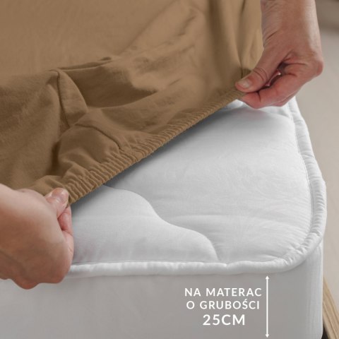 Prześcieradło jersey elastan z gumką 54 BRAUN/BRĄZ/160x200x30 Prześcieradło jersey elastan z gumką 54 BRAUN/BRĄZ/160x200x30
