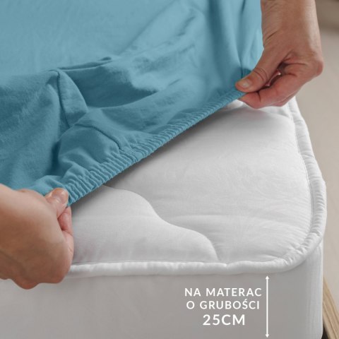 Prześcieradło jersey elastan z gumką BLUE/NIEBIESKI/180x200x30 Prześcieradło jersey elastan z gumką BLUE/NIEBIESKI/180x200x30