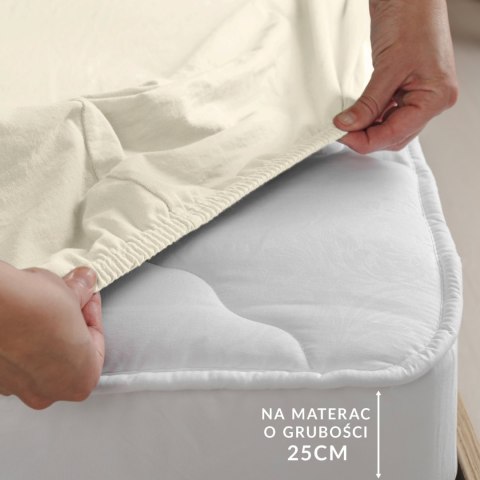 Prześcieradło jersey elastan z gumką ECRU/EKOLOGIA/90x200x30 Prześcieradło jersey elastan z gumką ECRU/EKOLOGIA/90x200x30