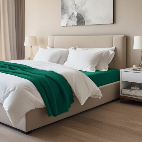 Prześcieradło jersey elastan z gumką GREEN/ZIELONY/140x200x30 Prześcieradło jersey elastan z gumką GREEN/ZIELONY/140x200x30