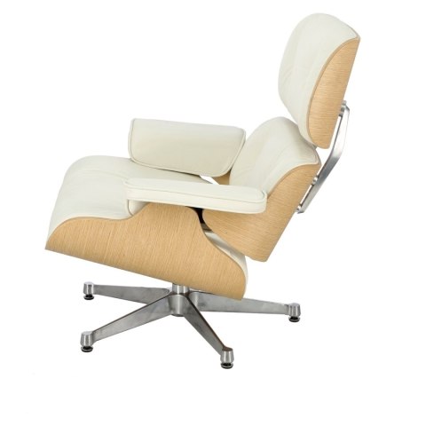 Fotel Vip biały/natural oak/srebrna baza Fotel Vip biały/natural oak/srebrna baza