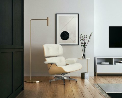 Fotel Vip biały/natural oak/srebrna baza Fotel Vip biały/natural oak/srebrna baza