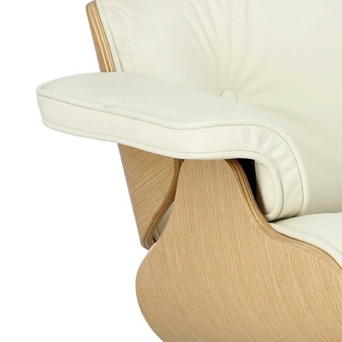 Fotel Vip biały/natural oak/srebrna baza Fotel Vip biały/natural oak/srebrna baza