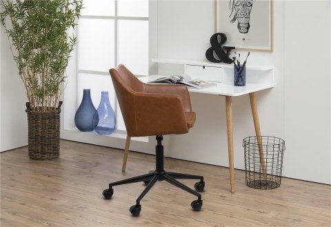 Fotel biurowy na kółkach Nora Vintage br ązowa PU Fotel biurowy na kółkach Nora Vintage br ązowa PU