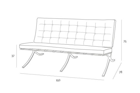 Sofa BA2 2 osobowa, biała skóra naturalna Sofa BA2 2 osobowa, biała skóra naturalna