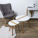 Zestaw 2 stolików kawowych Paraiba biały/naturalny Zestaw 2 stolików kawowych Paraiba biały/naturalny
