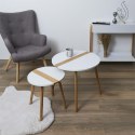 Zestaw 2 stolików kawowych Paraiba biały/naturalny Zestaw 2 stolików kawowych Paraiba biały/naturalny