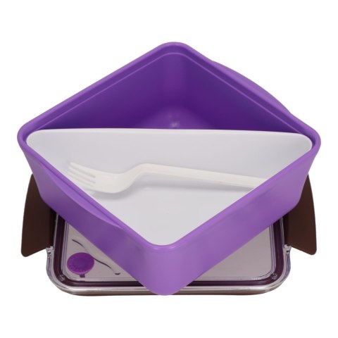 Lunch box Divided z widelcem 2,6l fioletowy Lunch box Divided z widelcem 2,6l fioletowy
