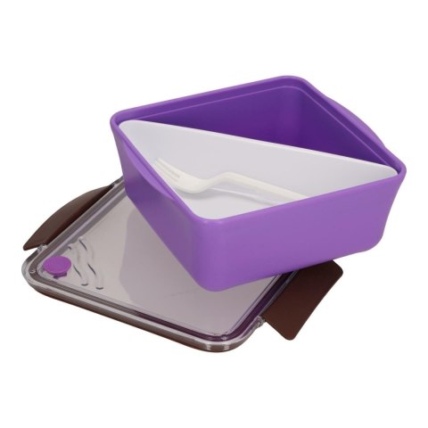 Lunch box Divided z widelcem 2,6l fioletowy Lunch box Divided z widelcem 2,6l fioletowy