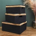 Zestaw 3 koszy Trunk czarne Zestaw 3 koszy Trunk czarne
