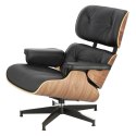 Fotel Vip z podnóżkiem czarny/walnut /standard base Fotel Vip z podnóżkiem czarny/walnut /standard base