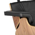 Fotel Vip z podnóżkiem czarny/walnut /standard base Fotel Vip z podnóżkiem czarny/walnut /standard base