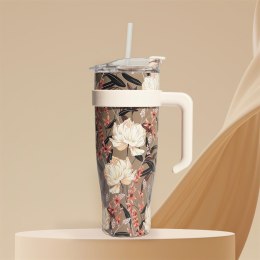 Kubek termiczny z uchwytem Fleur 1,2l beżowy