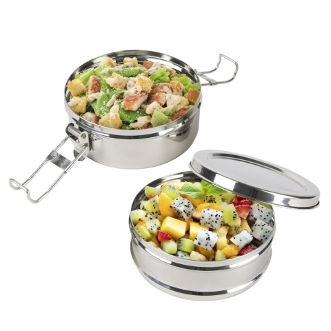 Metalowy Lunch box z 2 pojemnikami Metalowy Lunch box z 2 pojemnikami