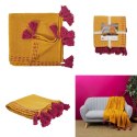 Pled Pompons 130x170 cm żółta Pled Pompons 130x170 cm żółta