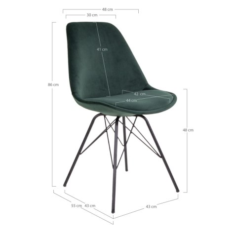 Krzesło Oslo Velvet zielone ciemne Krzesło Oslo Velvet zielone ciemne