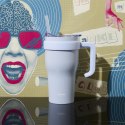 Kubek termiczny z uchwytem i słomką Miami 600ml biały Kubek termiczny z uchwytem i słomką Miami 600ml biały