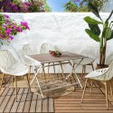 Stół Barcelona z efektem drewna metalowy110x70 Stół Barcelona z efektem drewna metalowy110x70