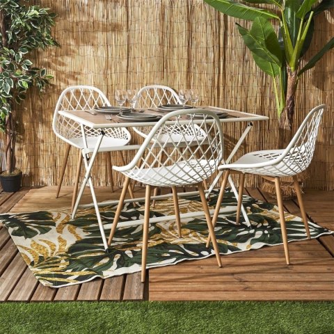 Stół Barcelona z efektem drewna metalowy110x70 Stół Barcelona z efektem drewna metalowy110x70