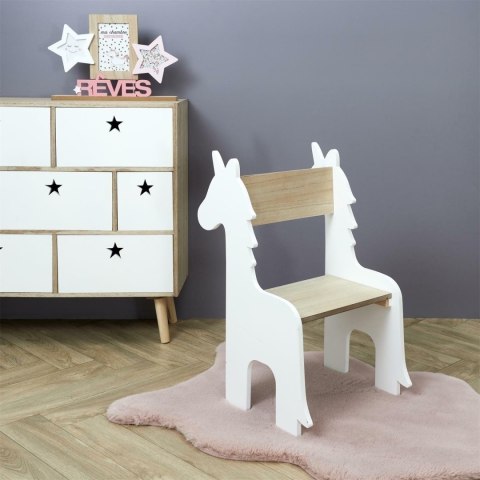 Krzesło dziecięce Unicorn białe/naturalne Krzesło dziecięce Unicorn białe/naturalne